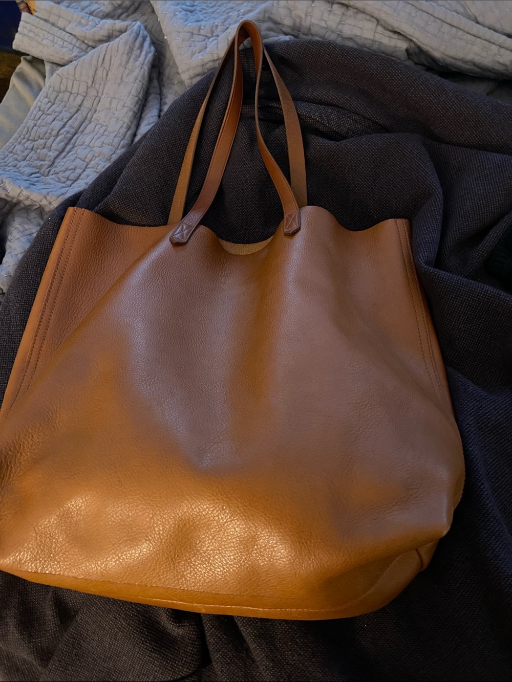 Madewell brown  Leather Tote Bag - Classic Everyday Shoulder Bag
